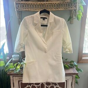 Elizabeth and James White Blazer with Tailored Fit and Notched Lapel